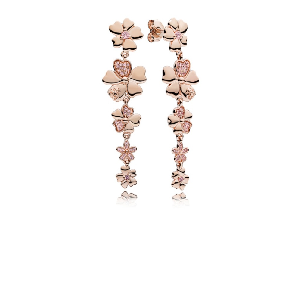 Wildflower Meadow Drop Earrings, PANDORA Rose